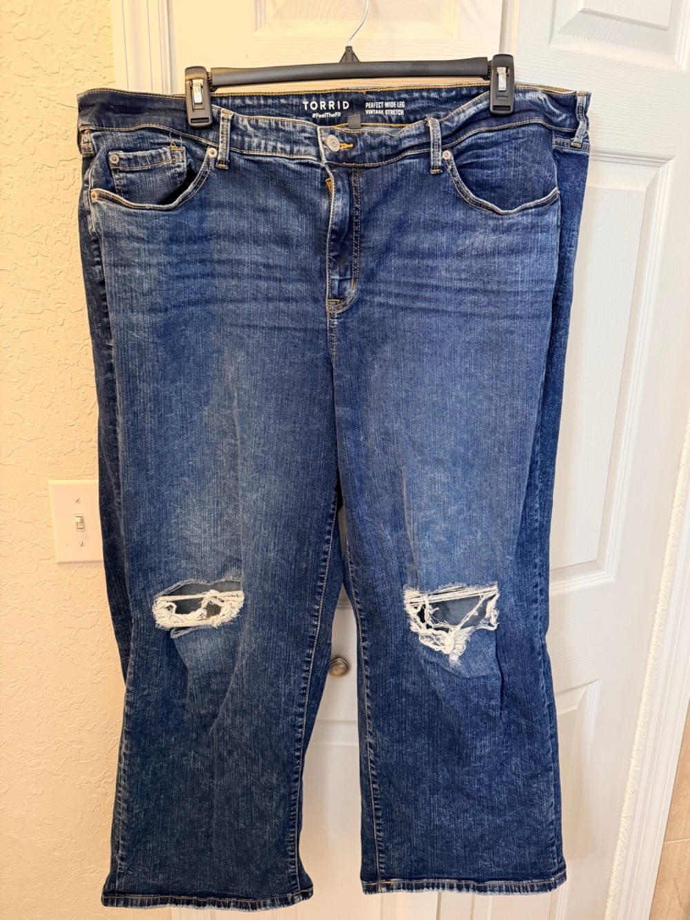 Torrid Perfect Wide-Leg Vintage Stretch Ripped Jeans